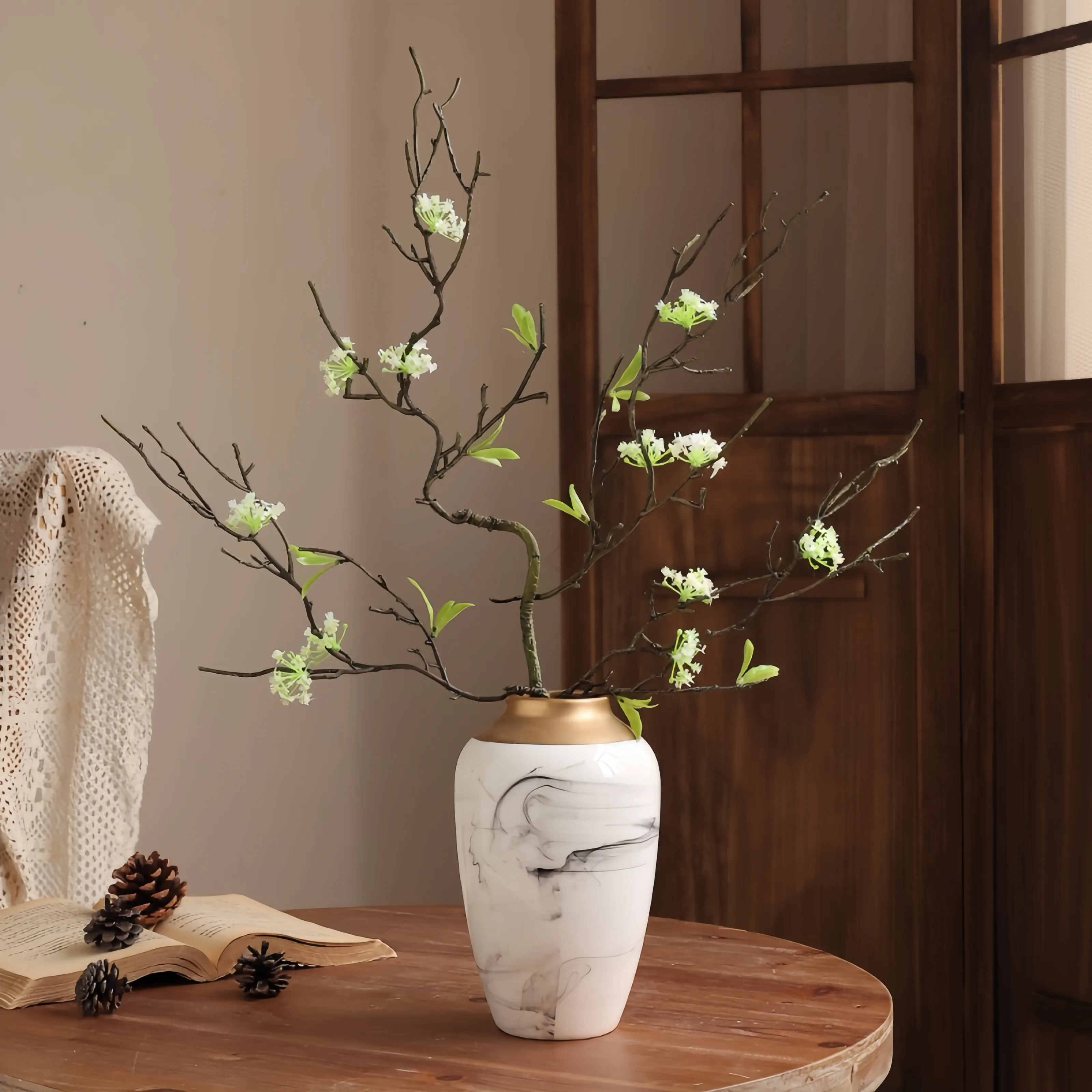 Cawangan Blossom Pear Gandum Retro Gandum