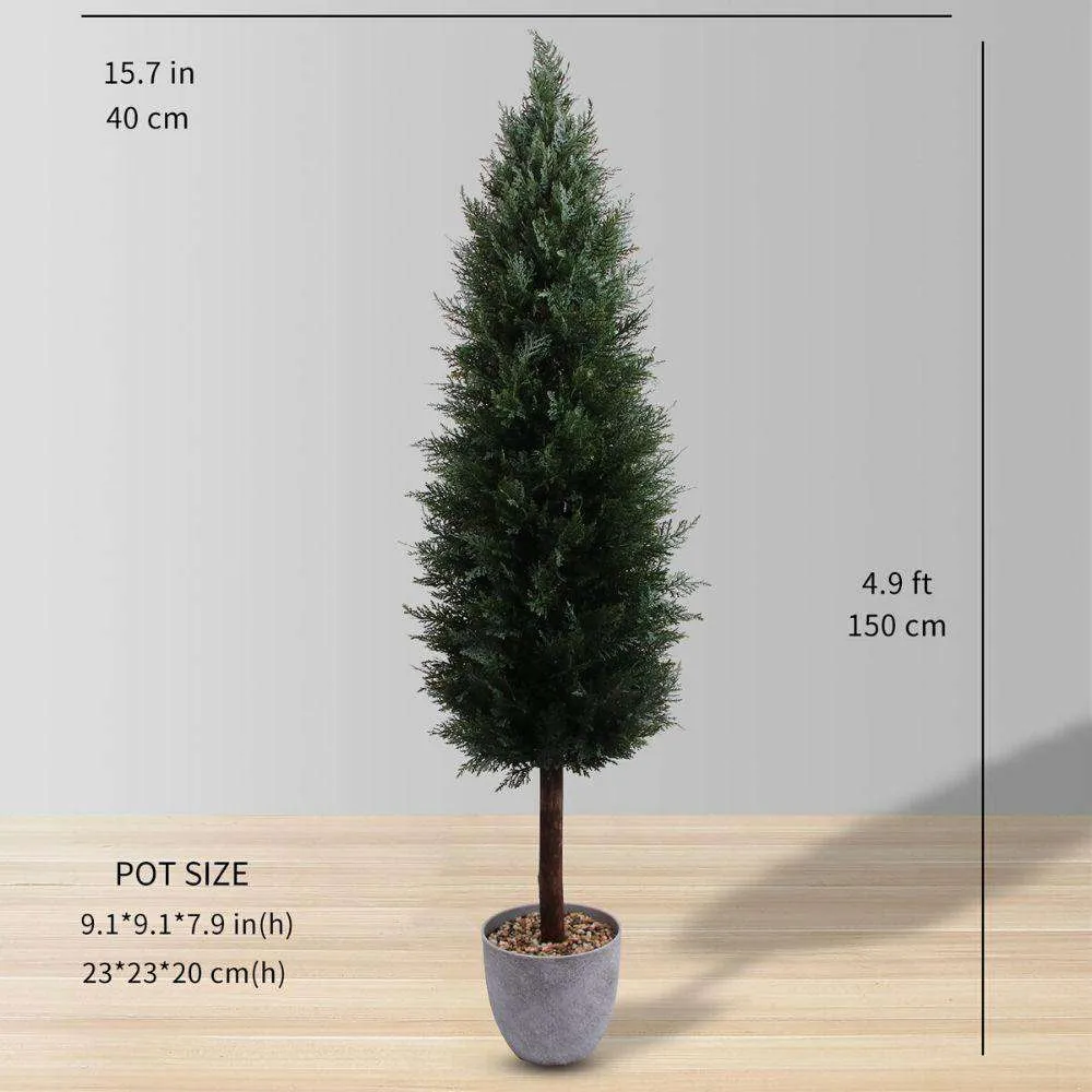 Tanaman Topiary Cedar Potted Faux (Saiz Pelbagai)