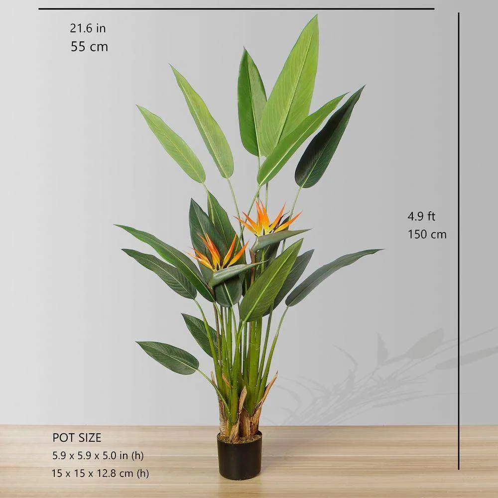 Amber Artificial Bird of Paradise Potted Plant (pelbagai saiz)